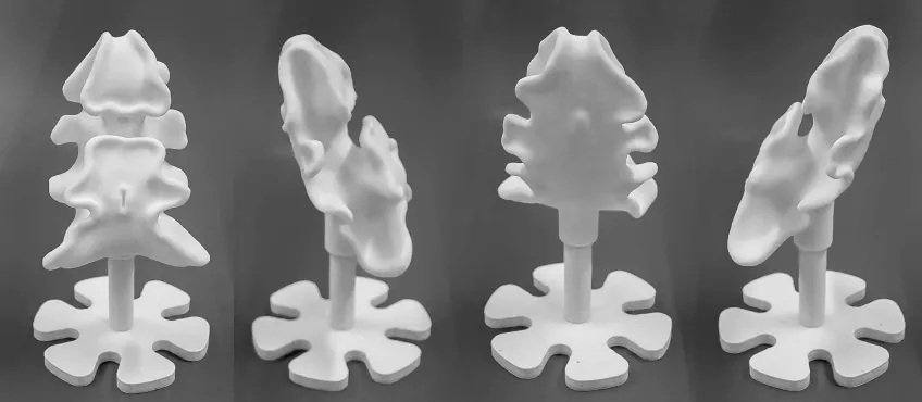 Fyra 3D modeller av vaxmodeller. Foto.